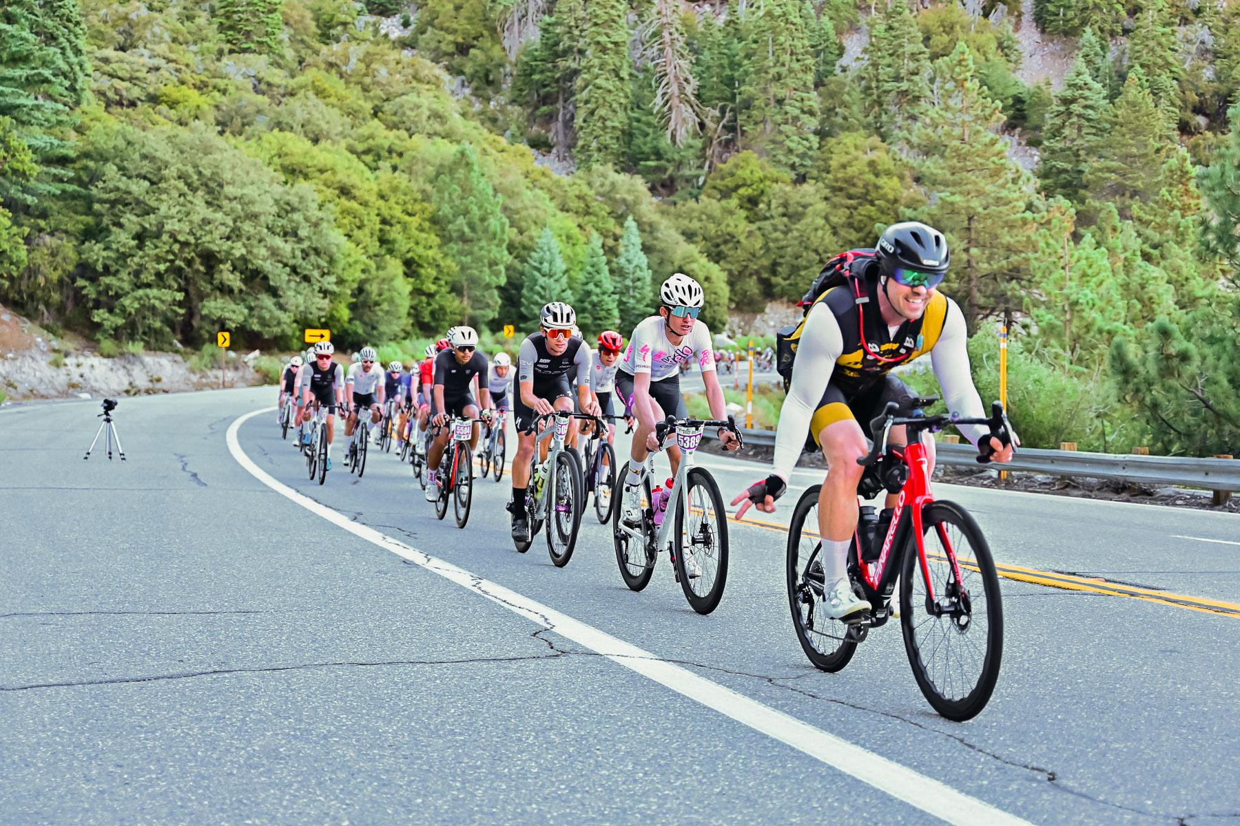 TdBB Website 023 Tour de Big BEar road event cyclists riding up to Onyx Summit